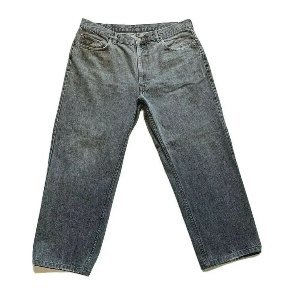 Vintage Polo Ralph Lauren Jeans Mens 38x30 (38x28) USA Made‎ Loose Black Denim